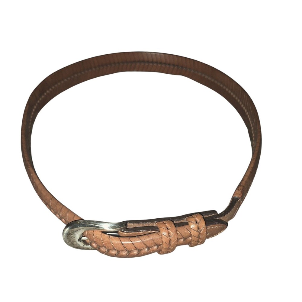 Unisex Belt Leather Brown Size 34 Removable Silver Color Buckle  Mens Womens